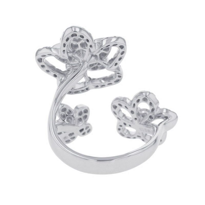 グラフ リング ワイルドフラワー トリプル ダイヤモンド リング ダイヤ 計0.86ct K18WG サイズ約10号 RGR841 指輪