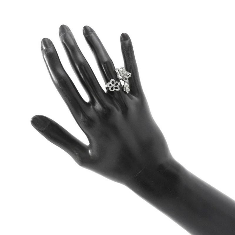グラフ リング ワイルドフラワー トリプル ダイヤモンド リング ダイヤ 計0.86ct K18WG サイズ約10号 RGR841 指輪