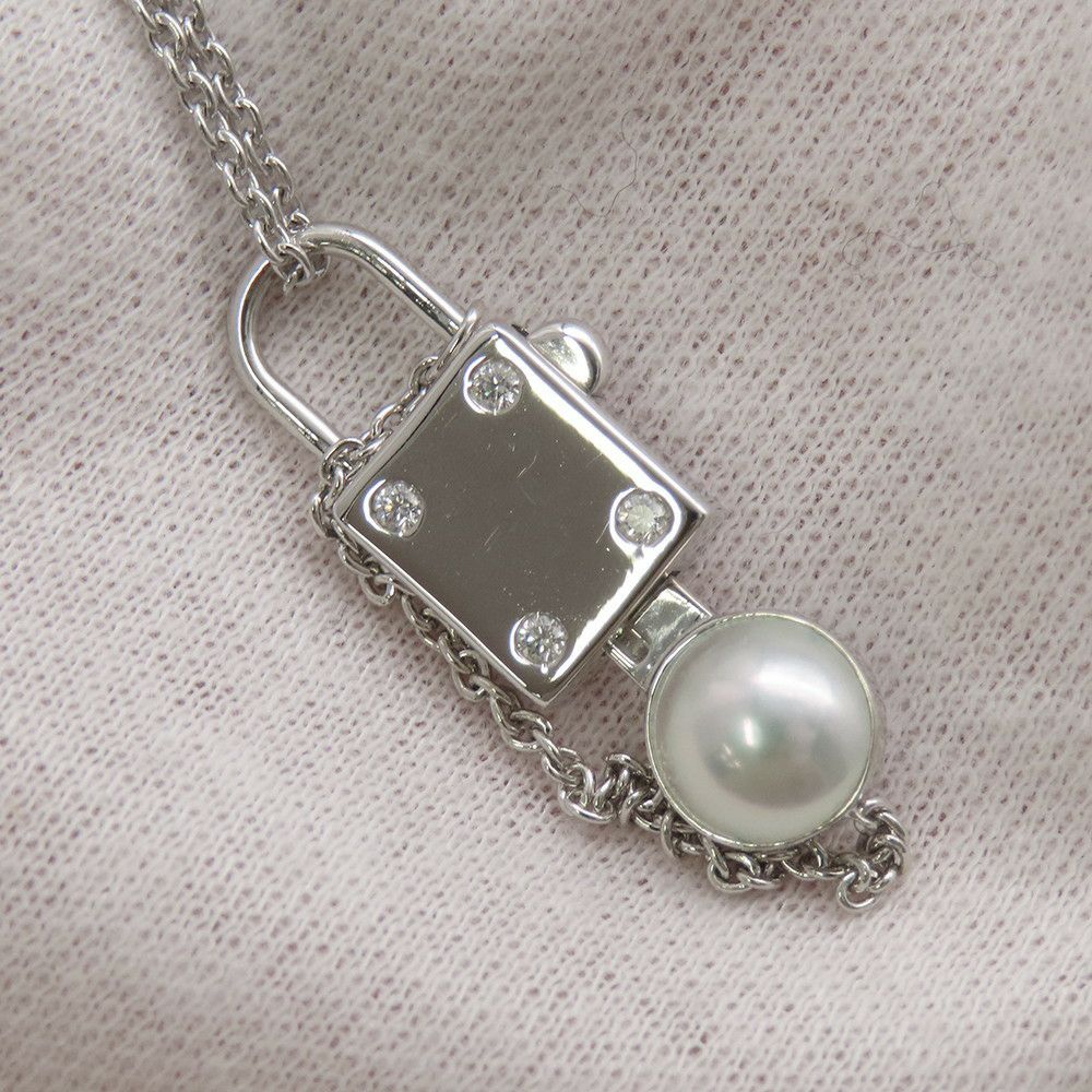 タサキ ネックレス ア・シークレット ペンダント あこや真珠/ダイヤモンド 4P 計0.05ct パール K18WGホワイトゴールド TASAKI