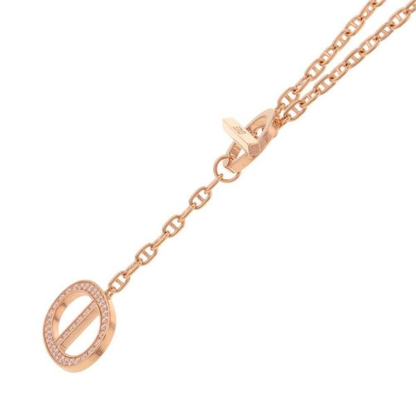 エルメス ネックレス シェーヌ・ダンクル・コントゥールGM ダイヤモンド 38P 計0.3ct K18PGピンクゴールド サイズST ペンダント