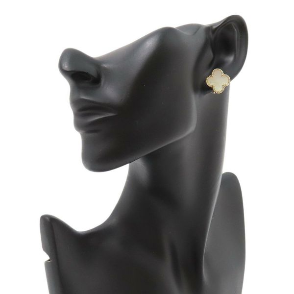 ヴァンクリーフ&アーペル ピアス ヴィンテージ アルハンブラ イヤリング マザーオブパール K18YGイエローゴールド VCARA44100