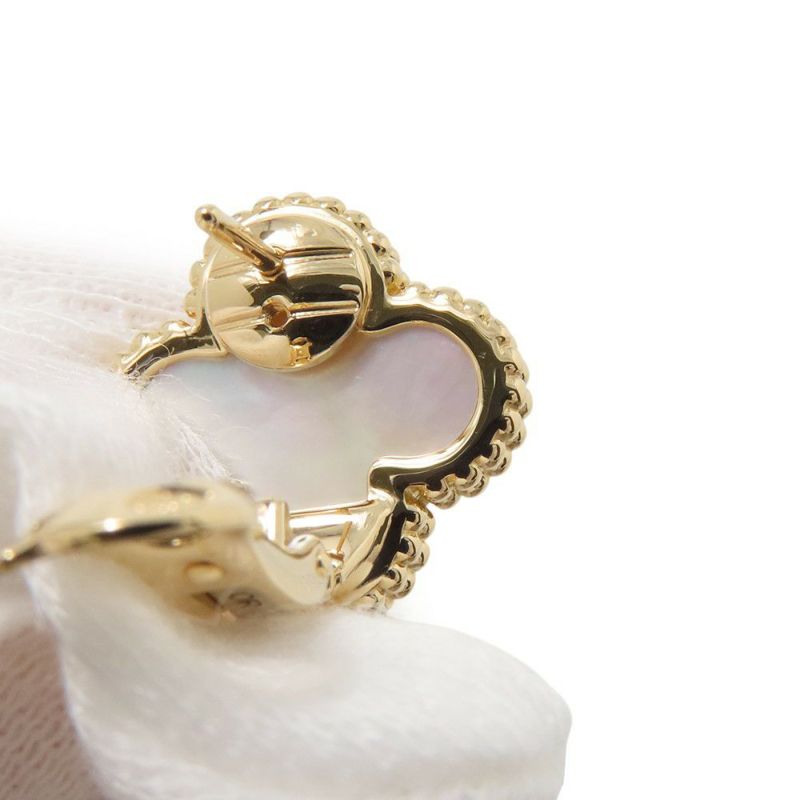 ヴァンクリーフ&アーペル ピアス ヴィンテージ アルハンブラ イヤリング マザーオブパール K18YGイエローゴールド VCARA44100