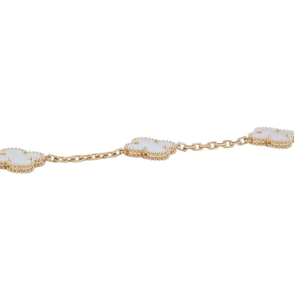 ヴァンクリーフ＆アーペル ブレスレット ヴィンテージ アルハンブラ 5モチーフ マザーオブパール K18YGイエローゴールド VCARA41800