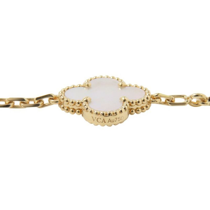 ヴァンクリーフ＆アーペル ブレスレット ヴィンテージ アルハンブラ 5モチーフ マザーオブパール K18YGイエローゴールド VCARA41800