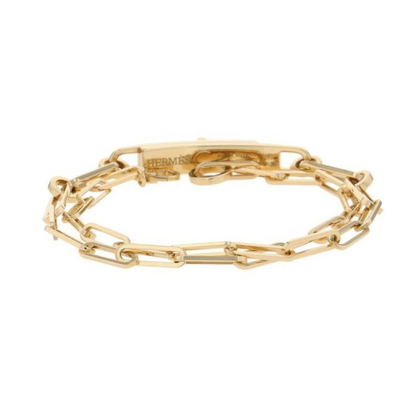 エルメス ブレスレット ケリー チェーン ダブル ブレスレット チョーカー ダイヤモンド 41P 計0.62ct K18YG HERMES