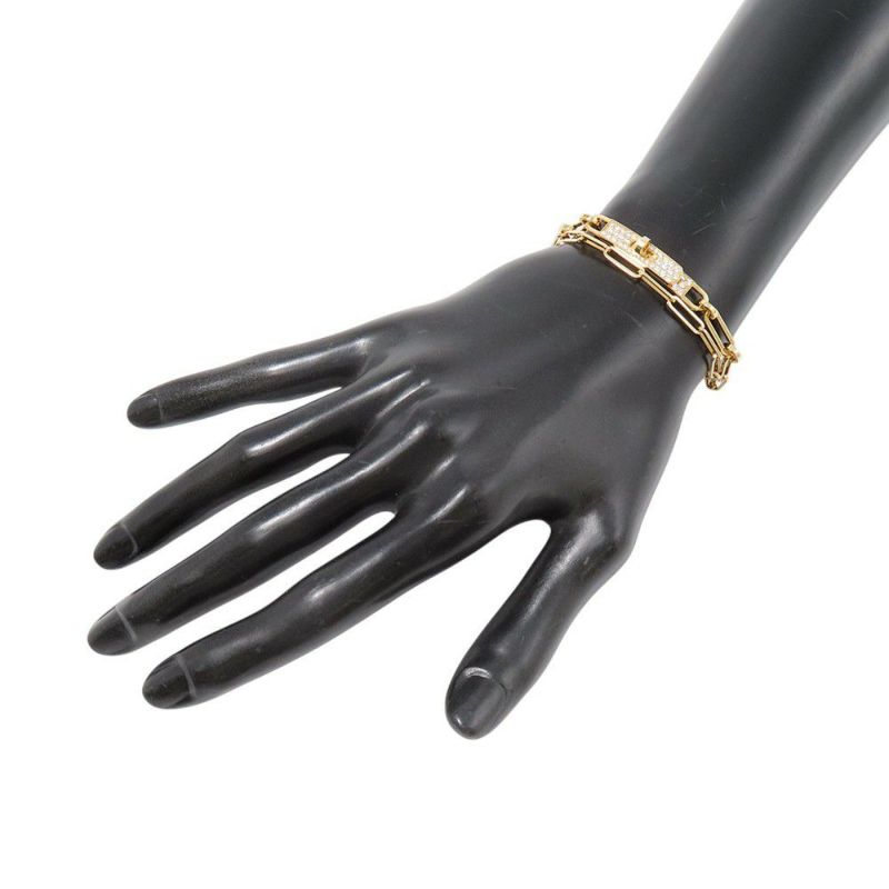 エルメス ブレスレット ケリー チェーン ダブル ブレスレット チョーカー ダイヤモンド 41P 計0.62ct K18YG HERMES