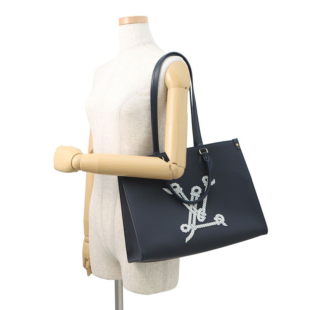 ルイヴィトン トートバッグ グレインカーフレザー/セーラーズノット ノーティカル オンザゴーMM M24834 2way ショルダーバッグ