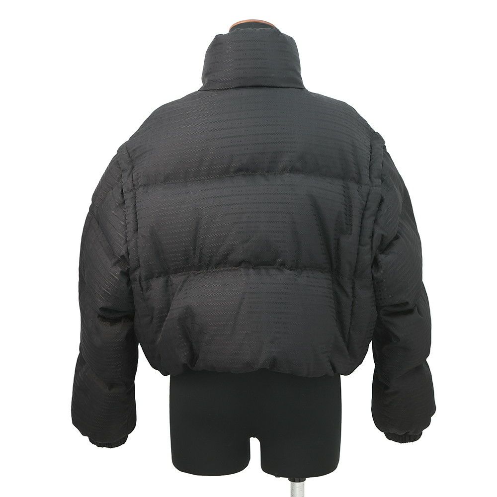 プラダ ダウンジャケット Re-Nylon クロップド レディースサイズ38 29Y056 PRADA 2way 黒