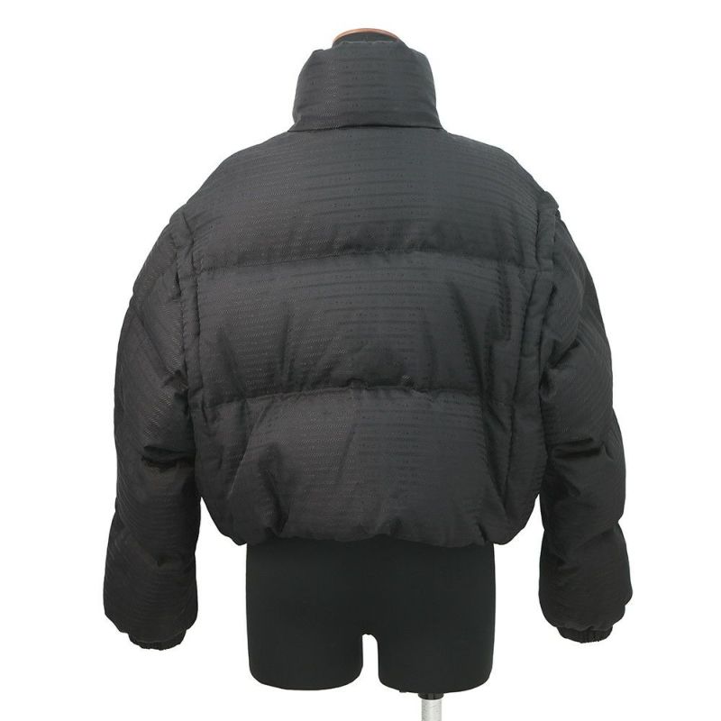 プラダ ダウンジャケット Re-Nylon クロップド レディースサイズ38 29Y056 PRADA 2way 黒