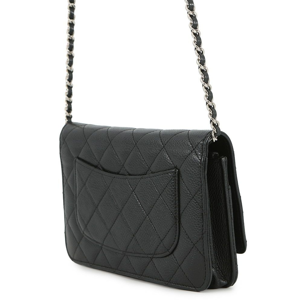 シャネル チェーンウォレット マトラッセ ココマーク キャビアスキン AP0250 CHANEL 財布 黒
