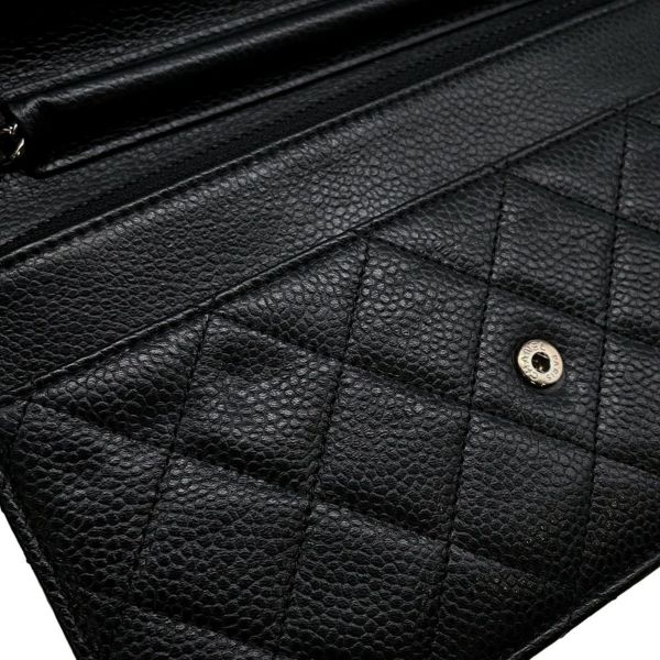 シャネル チェーンウォレット マトラッセ ココマーク キャビアスキン AP0250 CHANEL 財布 黒
