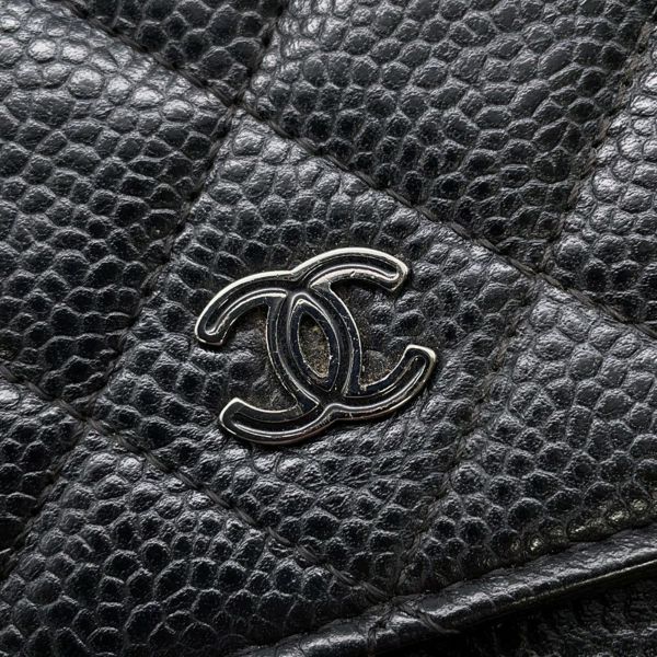 シャネル チェーンウォレット マトラッセ ココマーク キャビアスキン AP0250 CHANEL 財布 黒