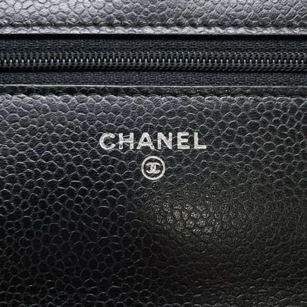 シャネル チェーンウォレット マトラッセ ココマーク キャビアスキン AP0250 CHANEL 財布 黒