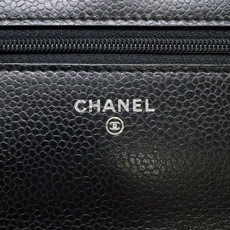 シャネル チェーンウォレット マトラッセ ココマーク キャビアスキン AP0250 CHANEL 財布 黒