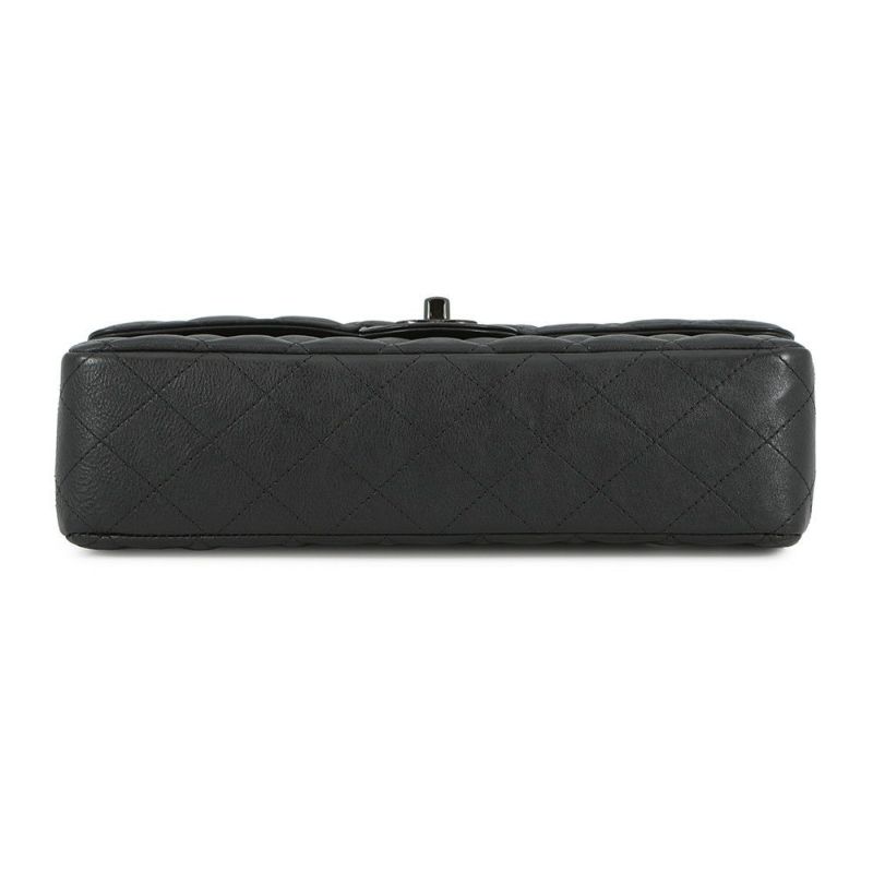 シャネル チェーンショルダーバッグ マトラッセ25 ココマーク ダブルチェーン カーフスキン A01112 CHANEL 黒