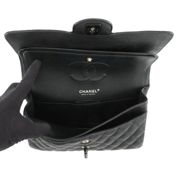 シャネル チェーンショルダーバッグ マトラッセ25 ココマーク ダブルチェーン カーフスキン A01112 CHANEL 黒