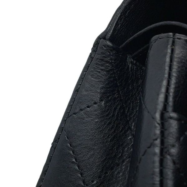 シャネル チェーンショルダーバッグ マトラッセ25 ココマーク ダブルチェーン カーフスキン A01112 CHANEL 黒