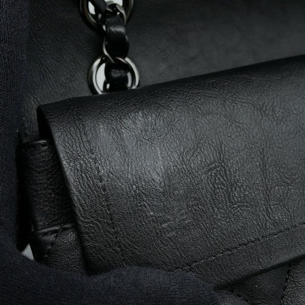 シャネル チェーンショルダーバッグ マトラッセ25 ココマーク ダブルチェーン カーフスキン A01112 CHANEL 黒