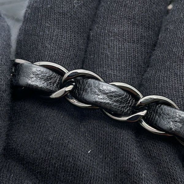 シャネル チェーンショルダーバッグ マトラッセ25 ココマーク ダブルチェーン カーフスキン A01112 CHANEL 黒
