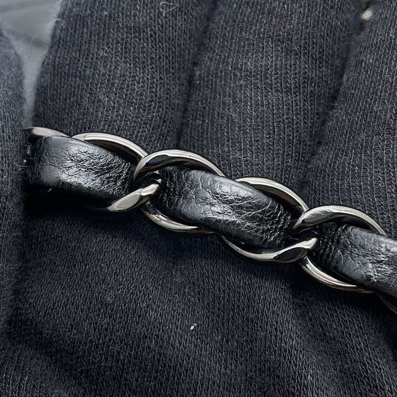 シャネル チェーンショルダーバッグ マトラッセ25 ココマーク ダブルチェーン カーフスキン A01112 CHANEL 黒