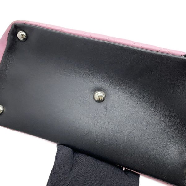 シャネル トートバッグ カンボンライン ラージトート マトラッセ ココマーク レザー A25169 CHANEL ピンク 黒
