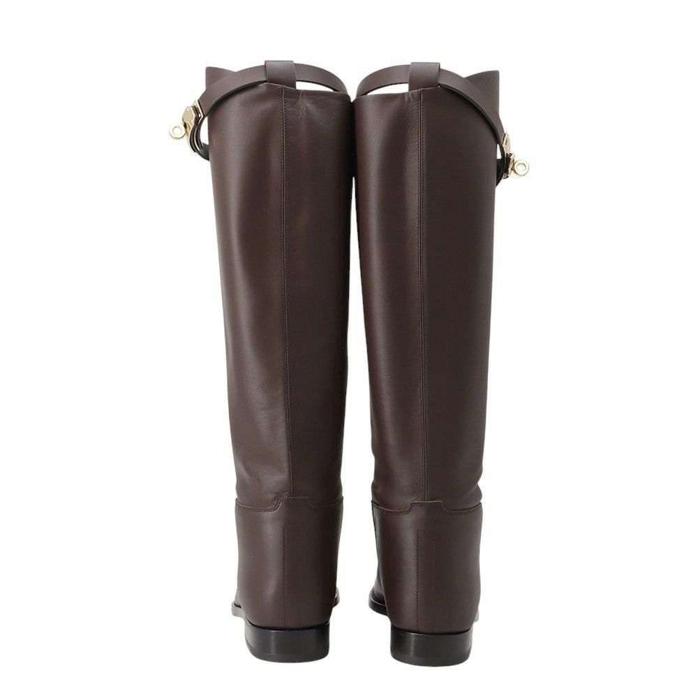 エルメス ブーツ ジャンピング ウルトラスープル ボックスカーフ レディースサイズ37 HERMES 靴