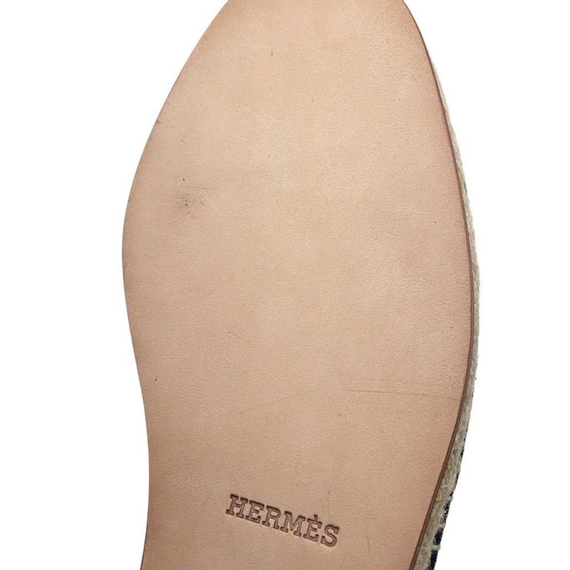 エルメス パンプス グァパ エスパドリーユ シェーヌダンクル デニム レディースサイズ35 HERMES 靴