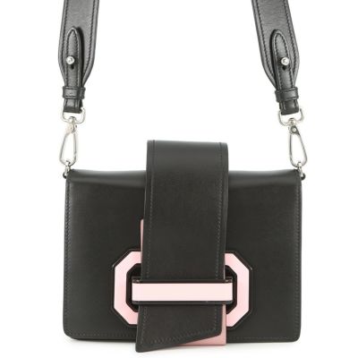 プラダ ショルダーバッグ スタッズ ナイロン レザー 1BD118 PRADA 斜め