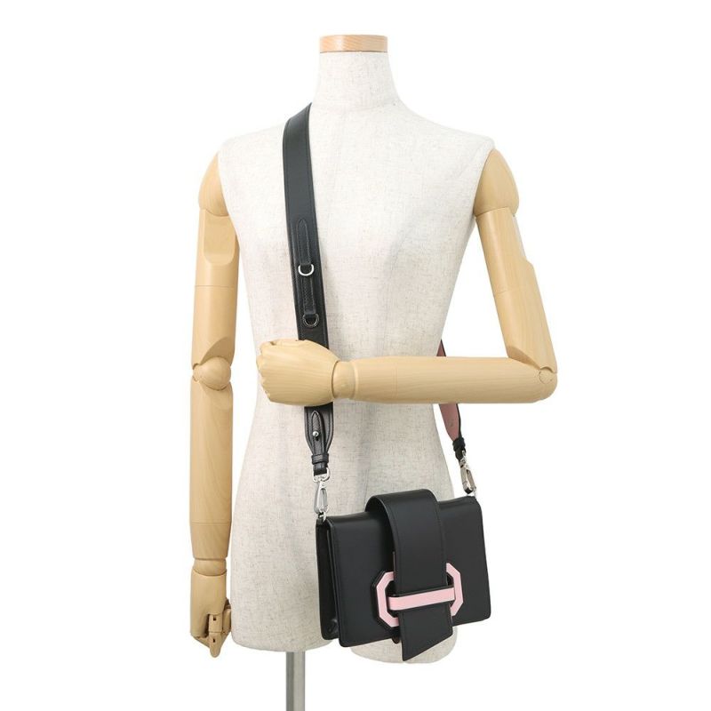 プラダ ショルダーバッグ シティ プレックス リボン レザー プラスチック 1BD067 PRADA 黒