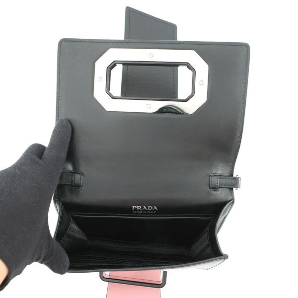 プラダ ショルダーバッグ シティ プレックス リボン レザー プラスチック 1BD067 PRADA 黒