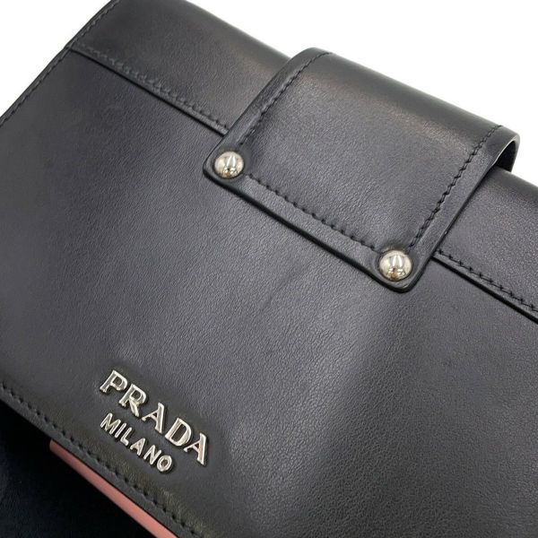 プラダ ショルダーバッグ シティ プレックス リボン レザー プラスチック 1BD067 PRADA 黒