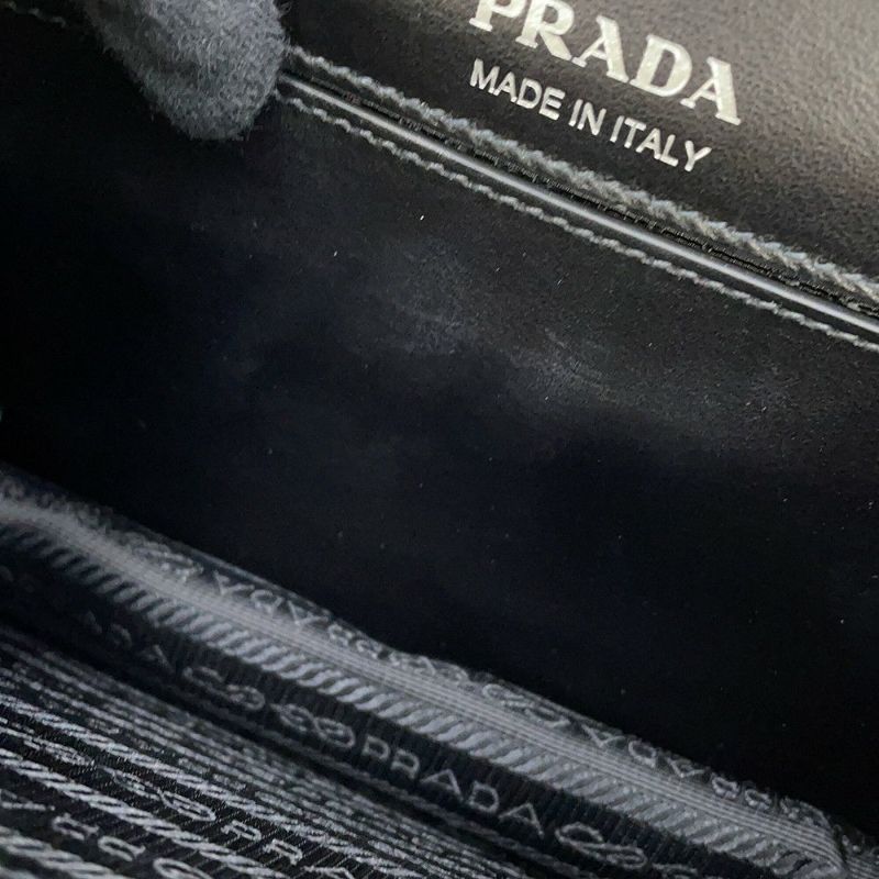 プラダ ショルダーバッグ シティ プレックス リボン レザー プラスチック 1BD067 PRADA 黒