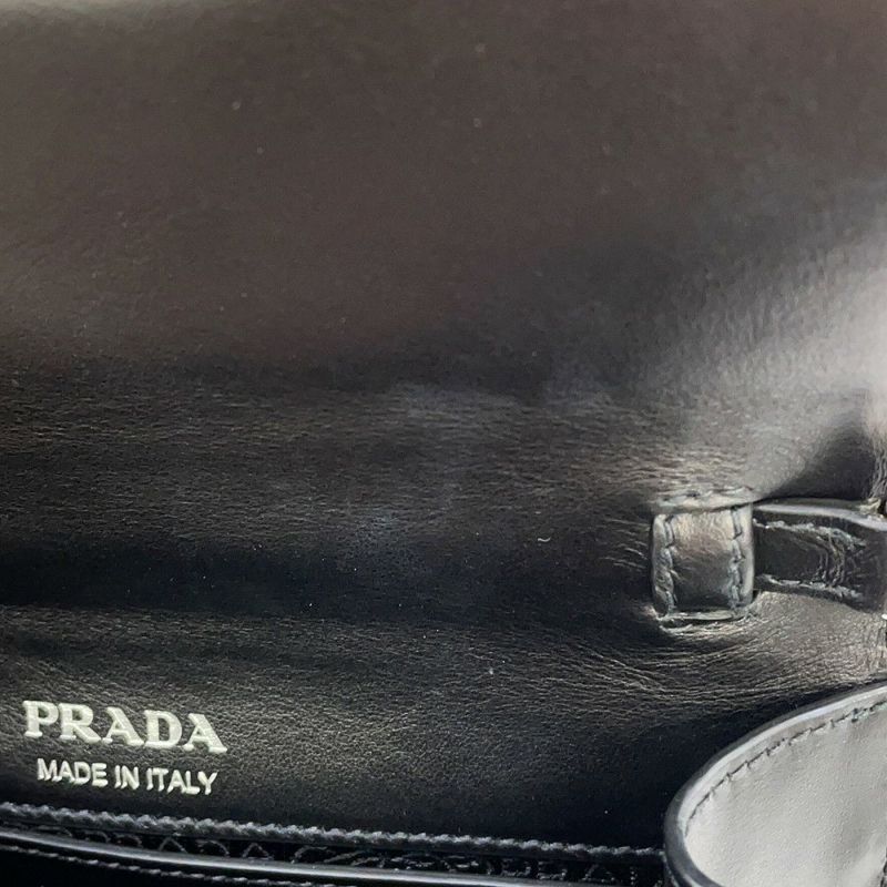 プラダ ショルダーバッグ シティ プレックス リボン レザー プラスチック 1BD067 PRADA 黒