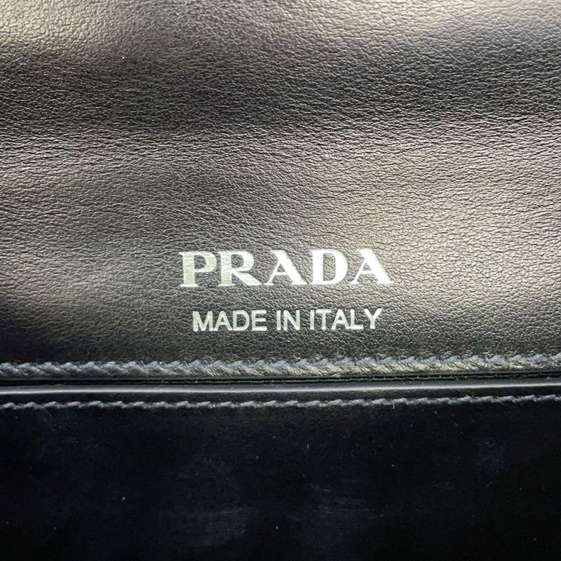 プラダ ショルダーバッグ シティ プレックス リボン レザー プラスチック 1BD067 PRADA 黒