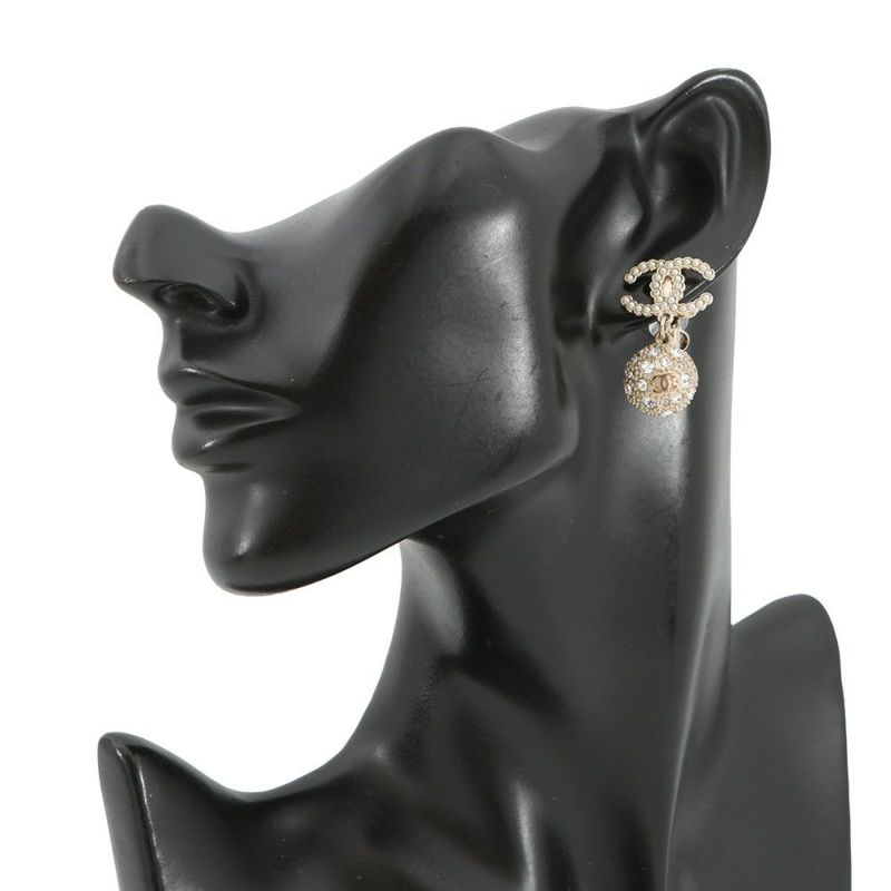 シャネル イヤリング ココマーク ラインストーン フェイクパール B21 K CHANEL アクセサリー