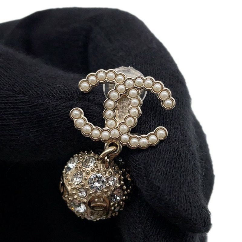シャネル イヤリング ココマーク ラインストーン フェイクパール B21 K CHANEL アクセサリー