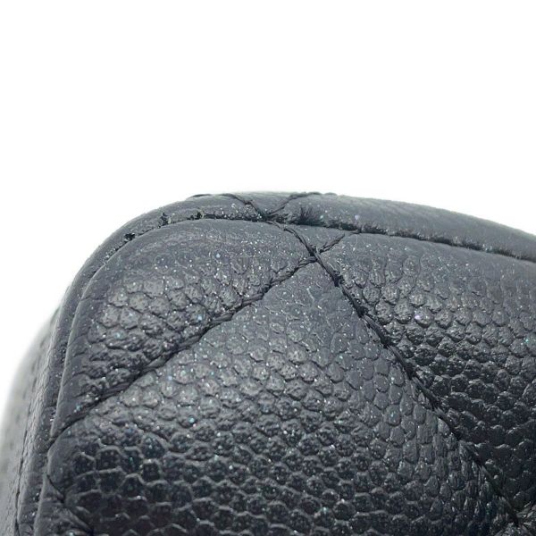 シャネル チェーンショルダーバッグ ココマーク ミニ マトラッセ 20 キャビアスキン A69900 CHANEL ラメ加工 黒