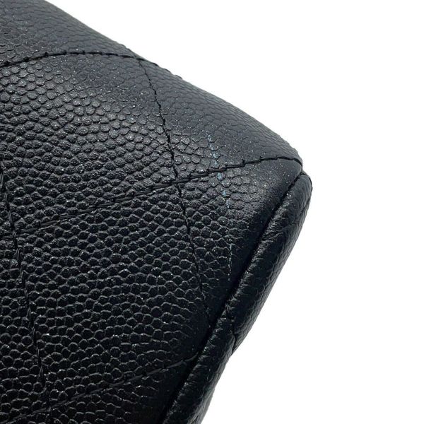 シャネル チェーンショルダーバッグ ココマーク ミニ マトラッセ 20 キャビアスキン A69900 CHANEL ラメ加工 黒