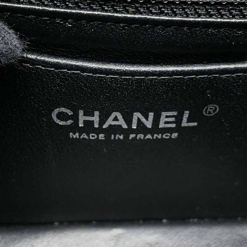 シャネル チェーンショルダーバッグ ココマーク ミニ マトラッセ 20 キャビアスキン A69900 CHANEL ラメ加工 黒