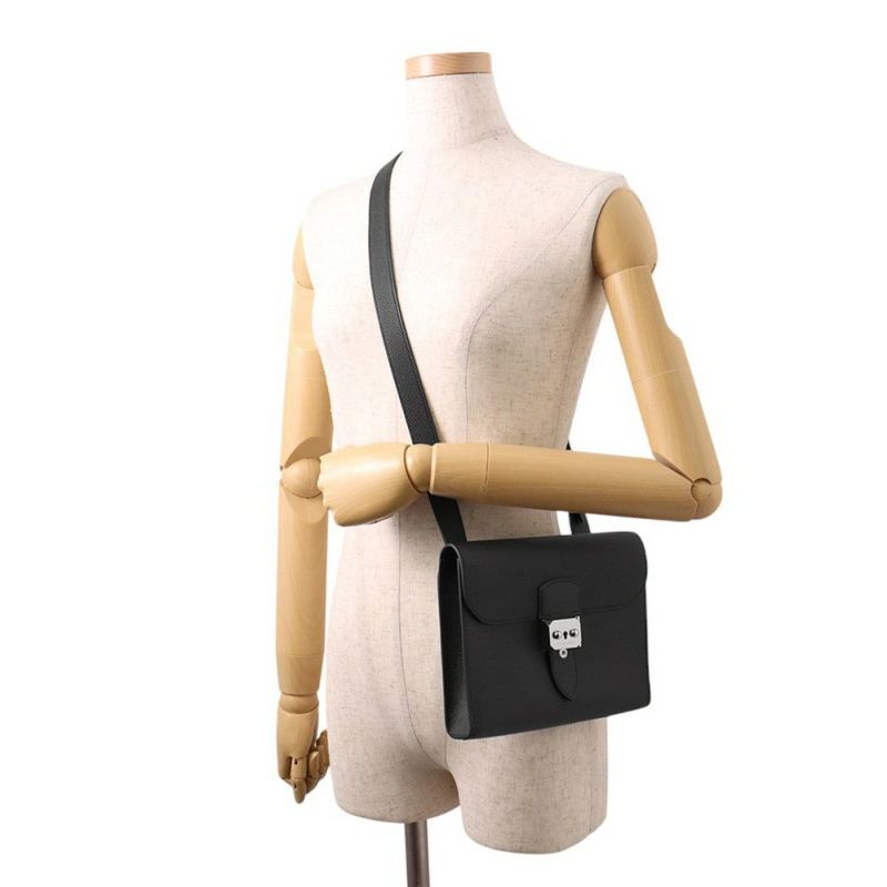 エルメス ショルダーバッグ サック ア デペッシュ21 ブラック/シルバー金具 エプソン W刻印 黒