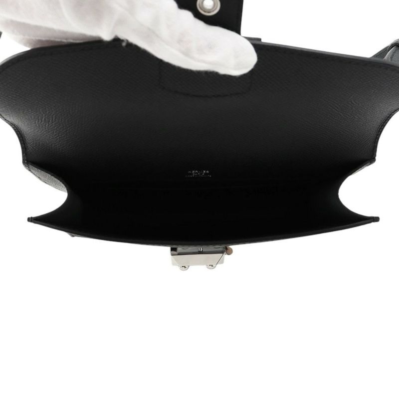 エルメス ショルダーバッグ サック ア デペッシュ21 ブラック/シルバー金具 エプソン W刻印 黒