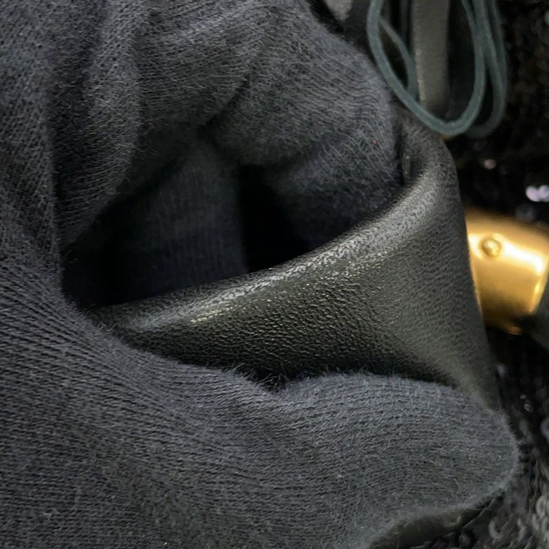 ドルチェ＆ガッバーナ チェーントートバッグ スパンコール レザー DOLCE&GABBANA タッセル 黒