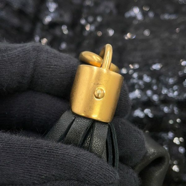 ドルチェ＆ガッバーナ チェーントートバッグ スパンコール レザー DOLCE&GABBANA タッセル 黒