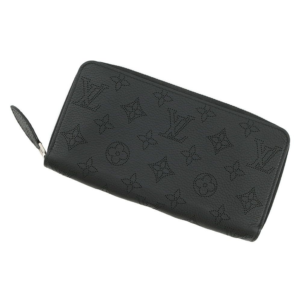 ルイヴィトン 長財布 モノグラム マヒナ ジッピー・ウォレット M61867 LOUIS VUITTON ラウンドファスナー 黒 ブラック