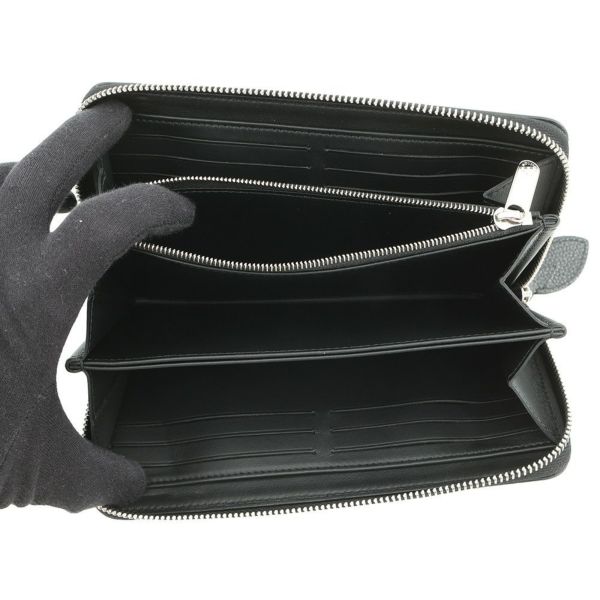 ルイヴィトン 長財布 モノグラム マヒナ ジッピー・ウォレット M61867 LOUIS VUITTON ラウンドファスナー 黒 ブラック