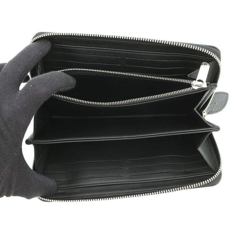 ルイヴィトン 長財布 モノグラム マヒナ ジッピー・ウォレット M61867 LOUIS VUITTON ラウンドファスナー 黒 ブラック