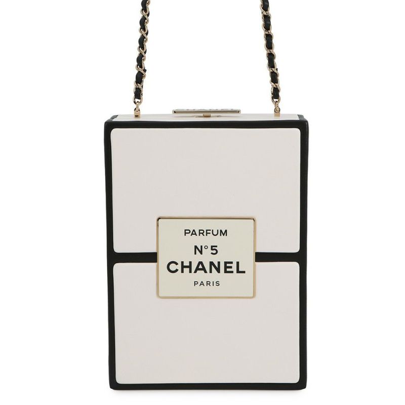 シャネル チェーンショルダーバッグ No5 パフュームボックス CHANEL 白