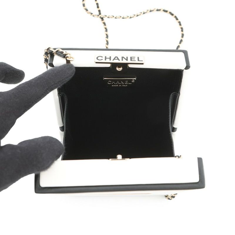 シャネル チェーンショルダーバッグ No5 パフュームボックス CHANEL 白