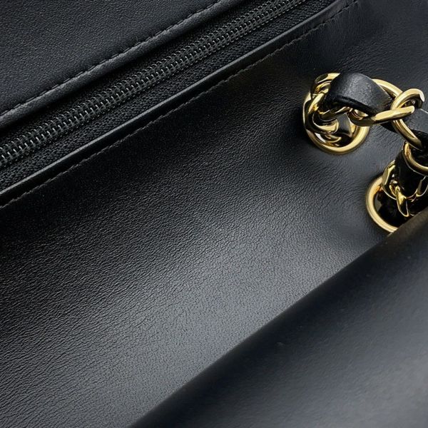 シャネル チェーンショルダーバッグ マトラッセ25 ココマーク ダブルチェーン ラムスキン A01112 CHANEL 黒