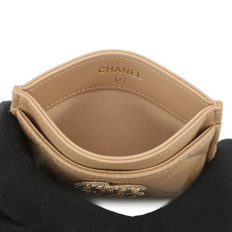 シャネル カードケース マトラッセ ココマーク キャビアスキン ラインストーン AP2737 CHANEL 定期入れ パスケース